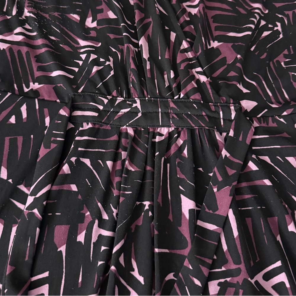 Merona Sleeveless Patterned Black & Purple Flowy Dress - Picture 9 of 13